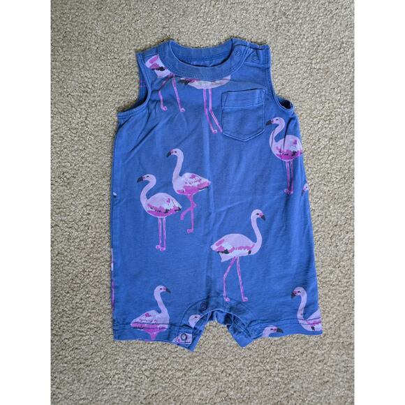 Tea Collection Sea Turtle and Flamingo Romper 2 Piece Bundle Set Size 9-12 Month - Picture 5 of 7